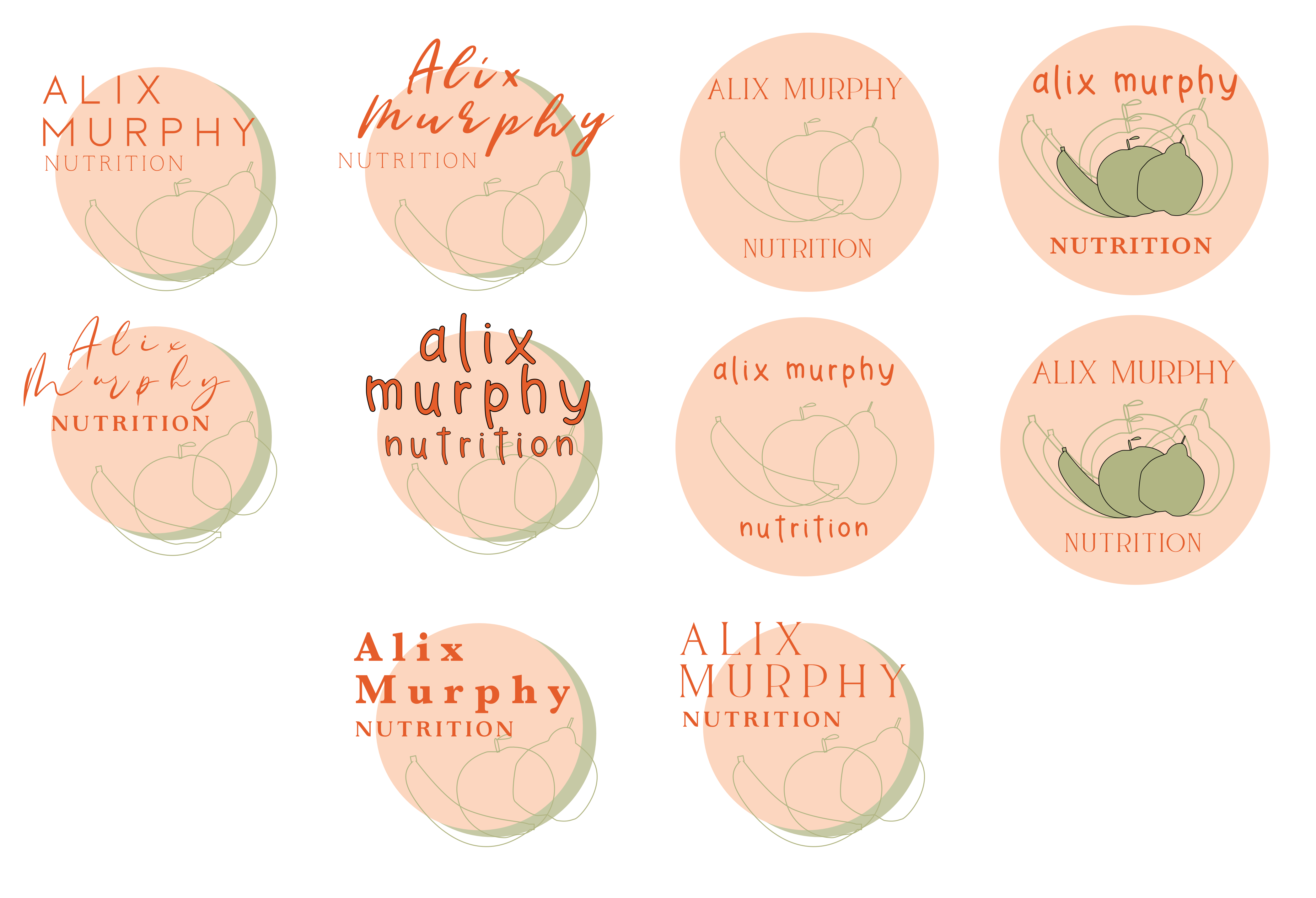 AM Nutrition logo ideation