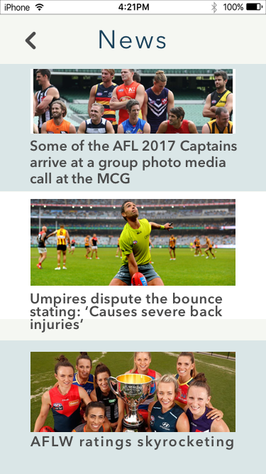 Footy Tipping Mobile App Design
