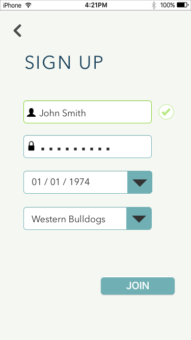 Footy Tipping Mobile App Design