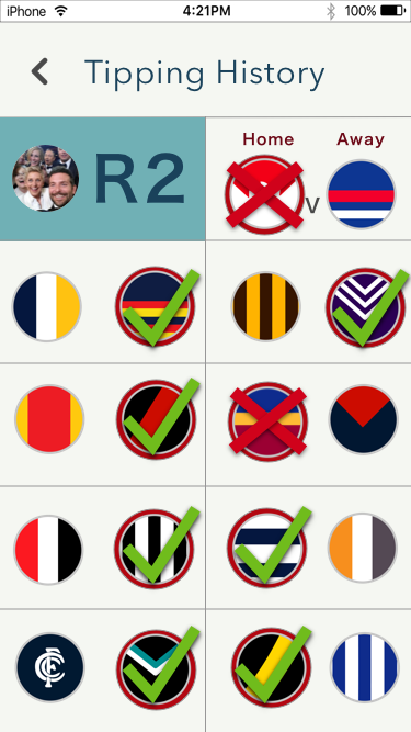 Footy Tipping Mobile App Design