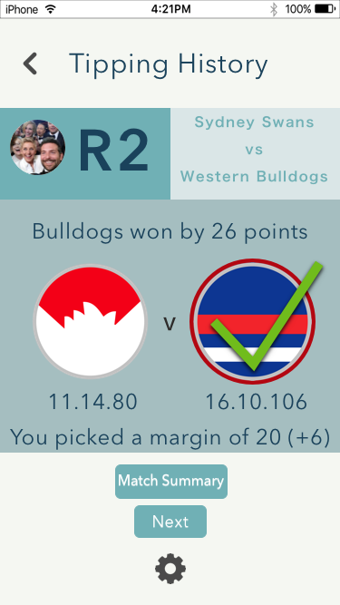 Footy Tipping Mobile App Design