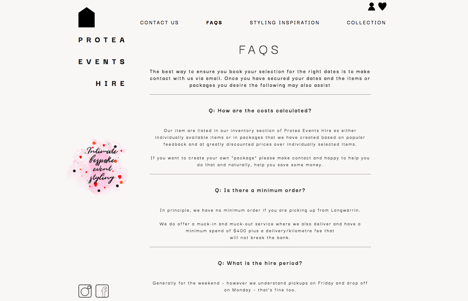 Protea Events Web Design