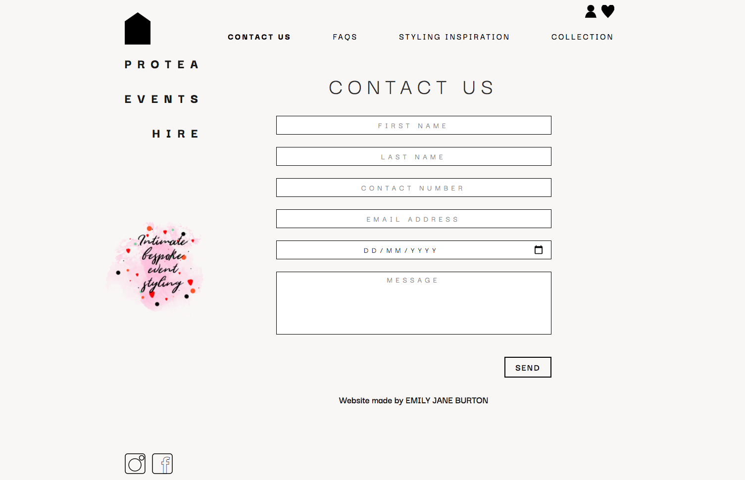 Protea Events Web Design