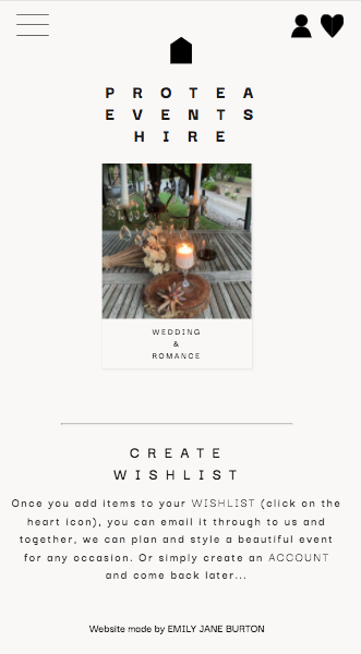Protea Events Mobile Design