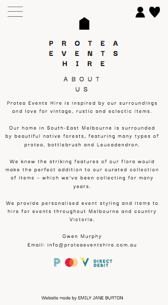Protea Events Mobile Design